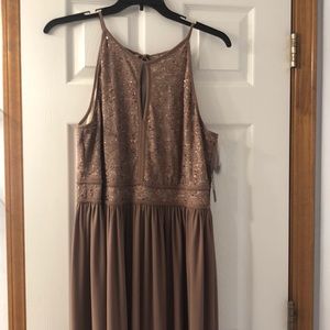 Nude formal comfortable halter sequin 18w dress